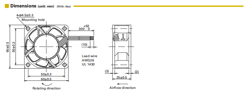 山洋轴流风扇 9G0612P4S001产品尺寸图: