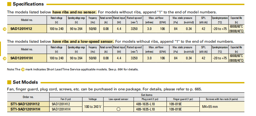 山洋ACDC轴流风扇 9AD1201H12 系列图: