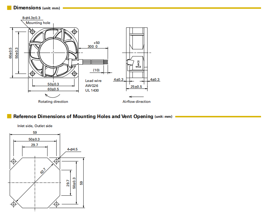 山洋San Ace长寿命轴流风扇 9LG0612P4S001 产品尺寸图： 